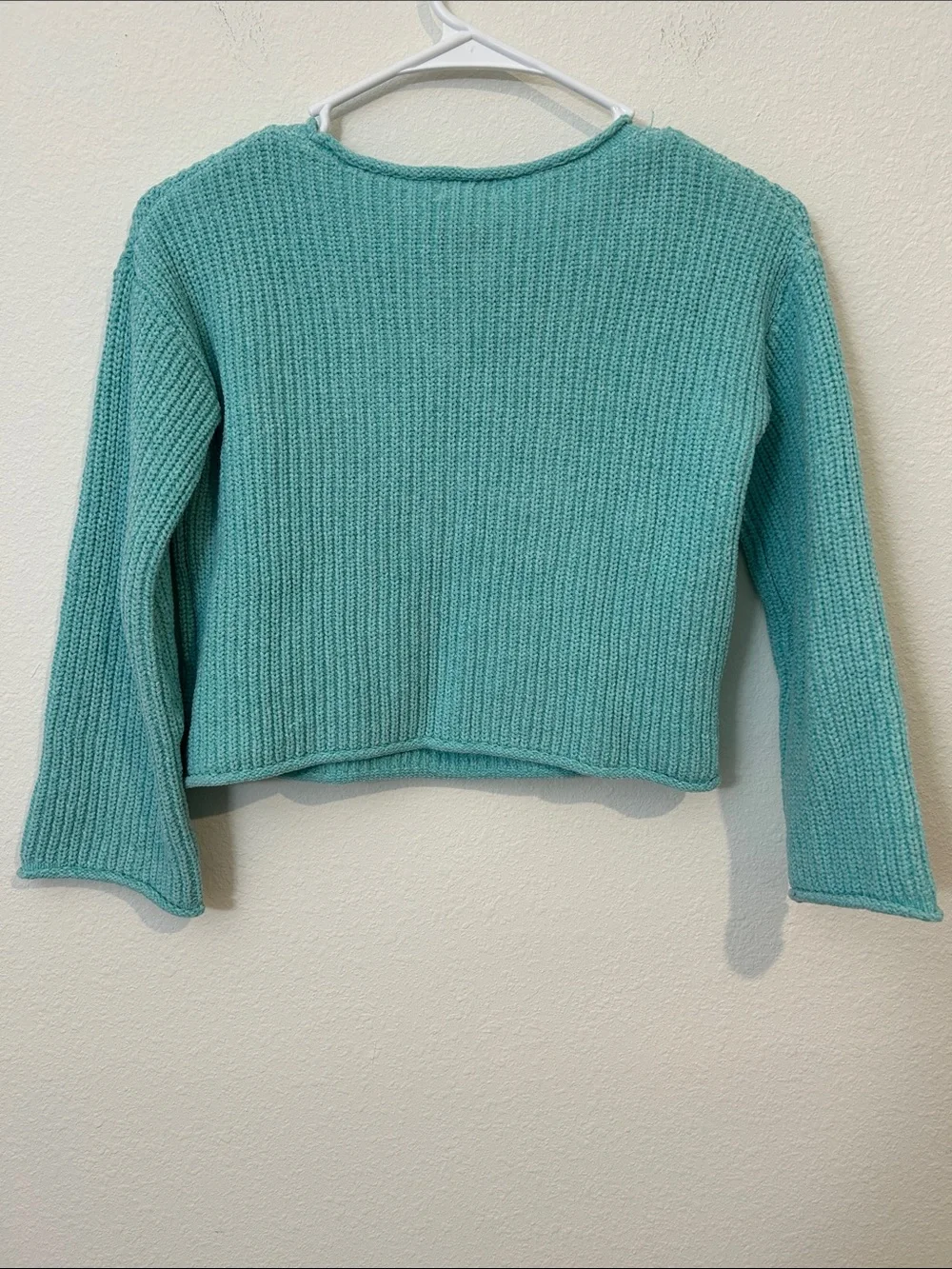 Cat & Jack Seafoam Cropped Ribbed Sweater